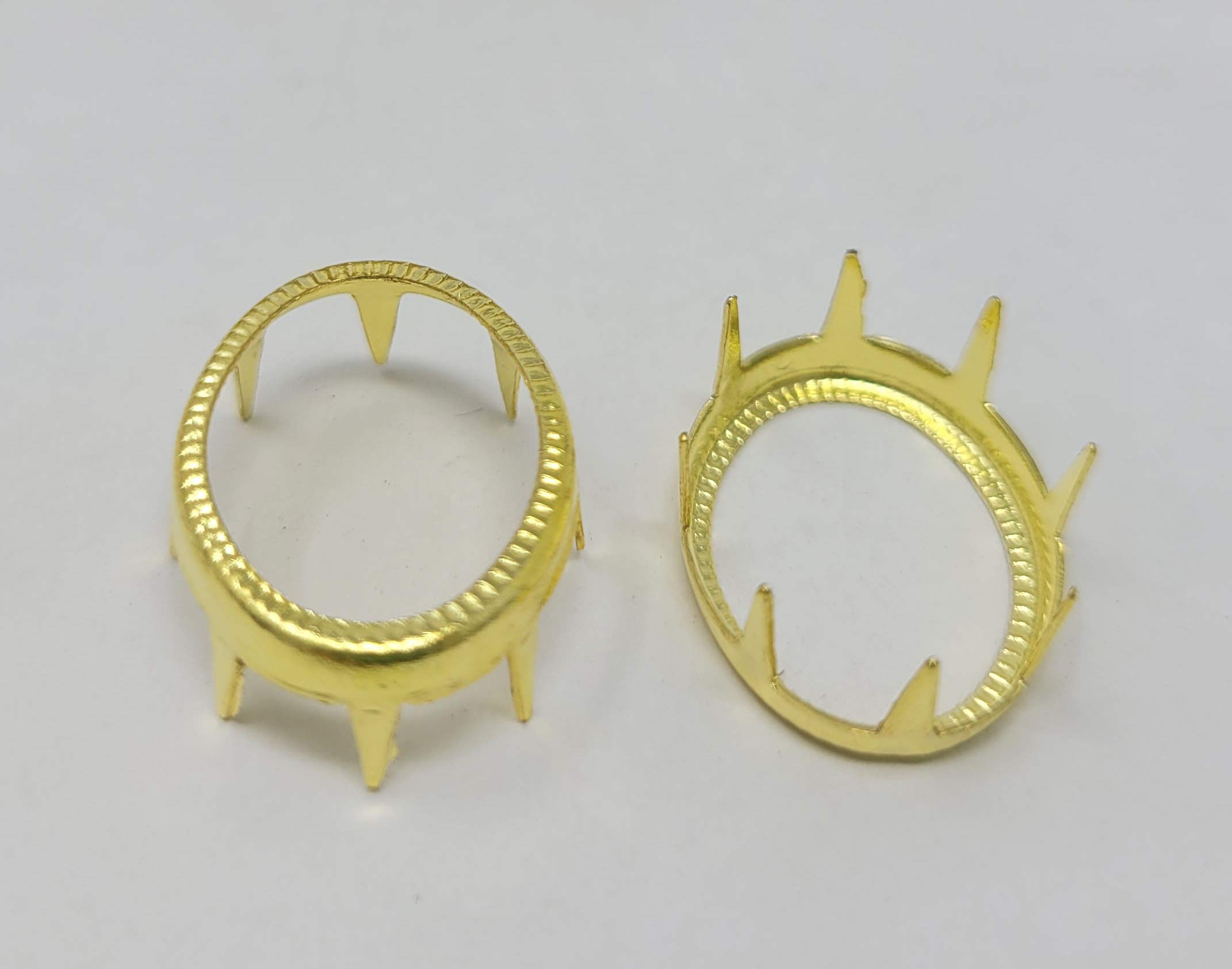 14mm x 19mm Large Open Oval Gold Tone Metal Nailheads Decorative Craft Studs (Pack of 50)