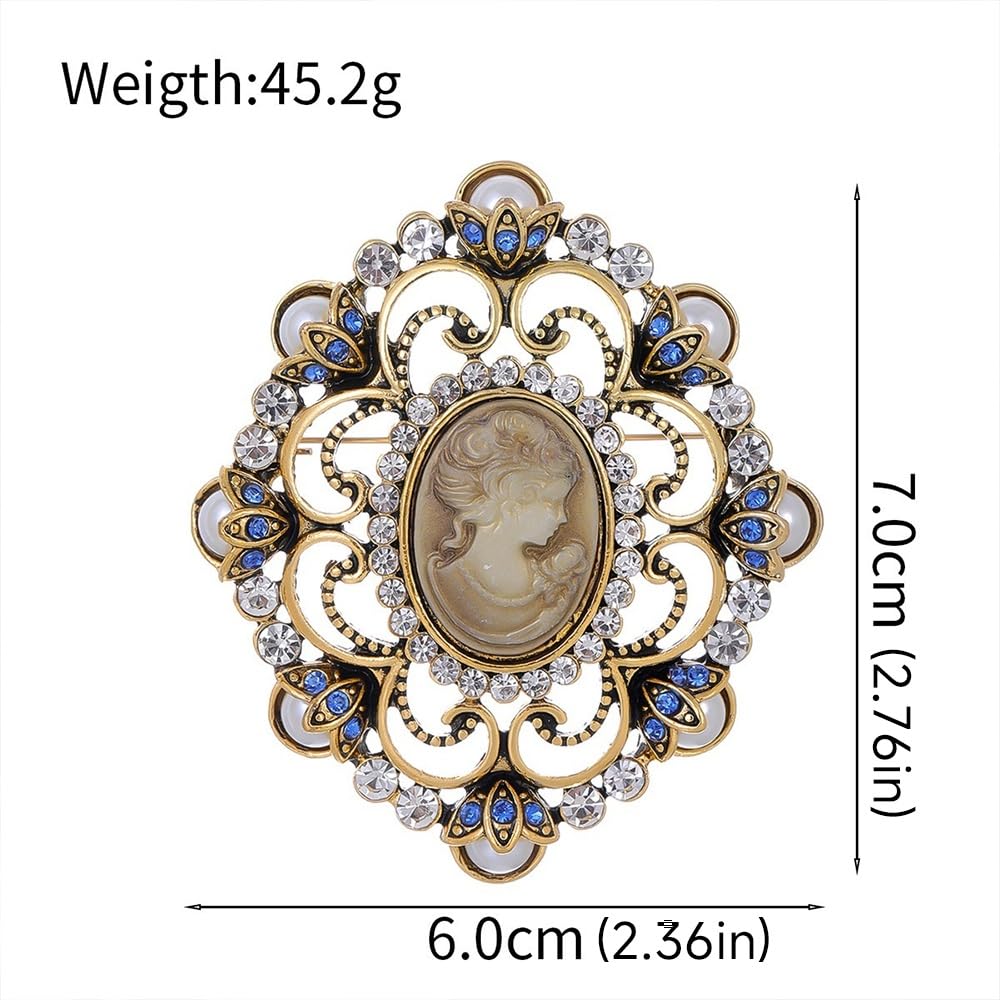 Kamee Lady Göttin Brosche Königin Cameo Anstecknadel Broschen Und Anstecknadeln,Modeschmuck Für Frauen