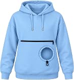 JZANHGAS Women’s Pet Pouch Hoodie Zipper Kangaroo – Zip Up Easy