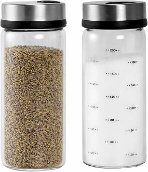 Seasoning jar with 304 Stainless Shaker Sets,Salt and Pepper Shakers with Adjustable Pour Holes for Himalayan, Kosher and Sea Salts.Set of 2 Pcs