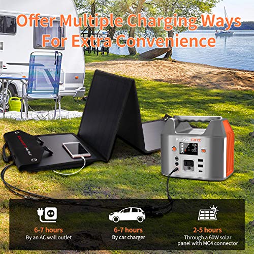 image for 200W Portable Power Station, FIVKLEMNZ 180WH Solar Generator, Backup B