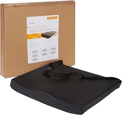 McKesson Cojín de asiento para sillas de ruedas y silla de oficina, espuma, 18 x 16 x 3 pulgadas, 1 unidad