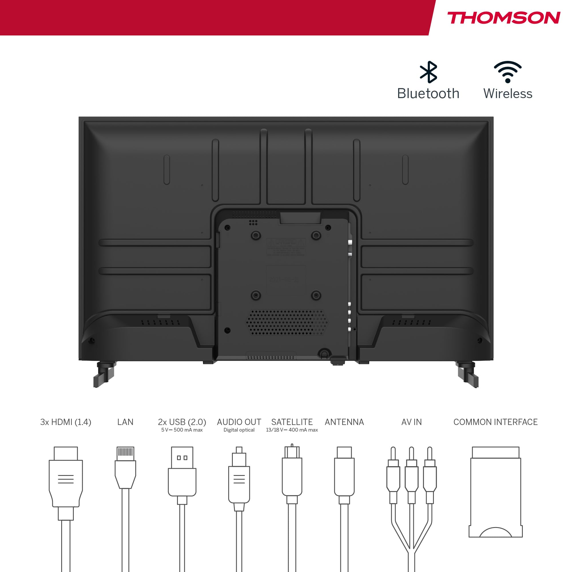 THOMSON 32 Pouces (80 cm) LED HD Smart Android TV, Google Assistant, Wi-FI, Dolby Digital, Bluetooth, Triple-Tuner (Câble-Satellite-Antenne), HDMI, CI, A Panneau- 32HA2S13