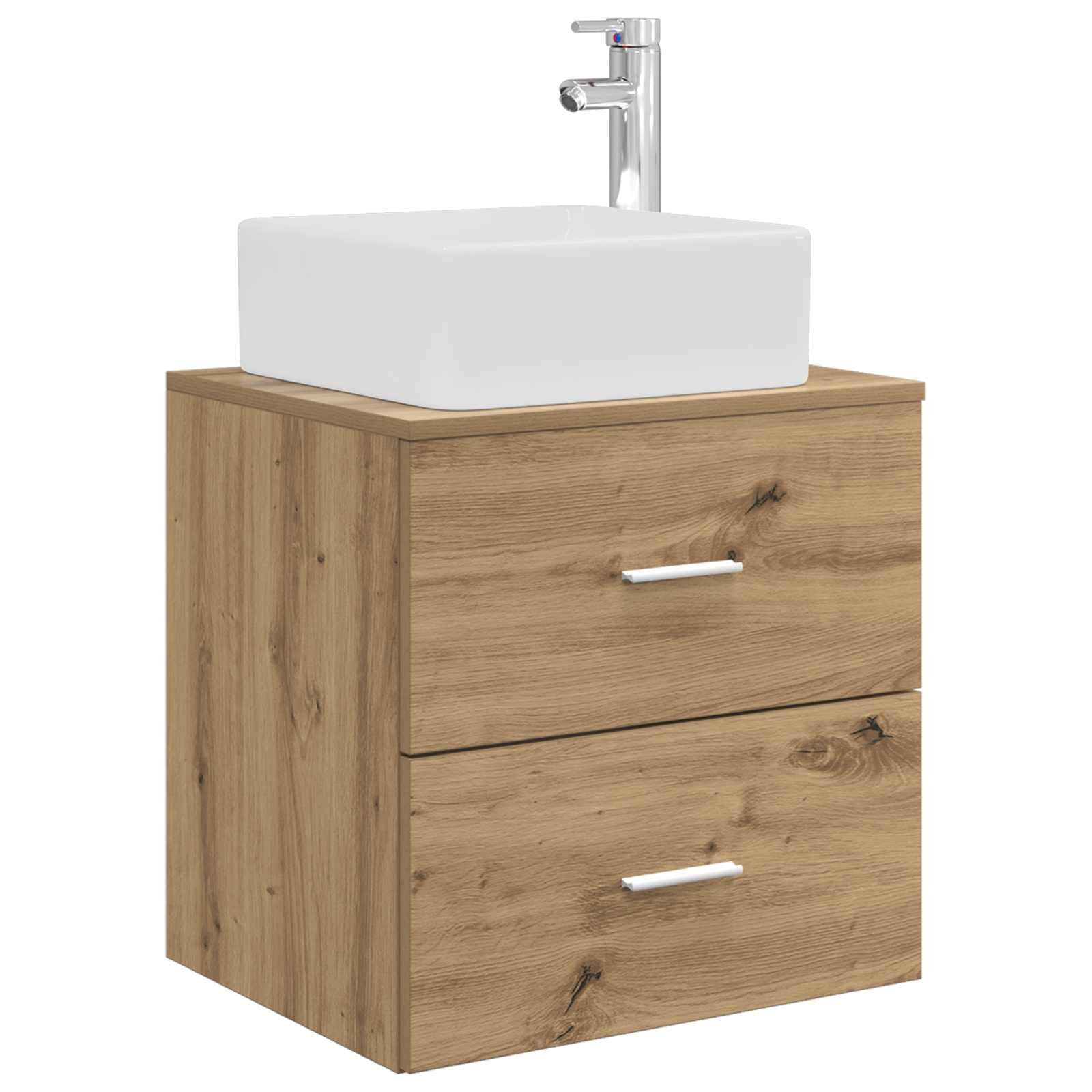 Genérico Mueble lavabo de pared madera de ingeniería 53 x 34,5 x 63 cm