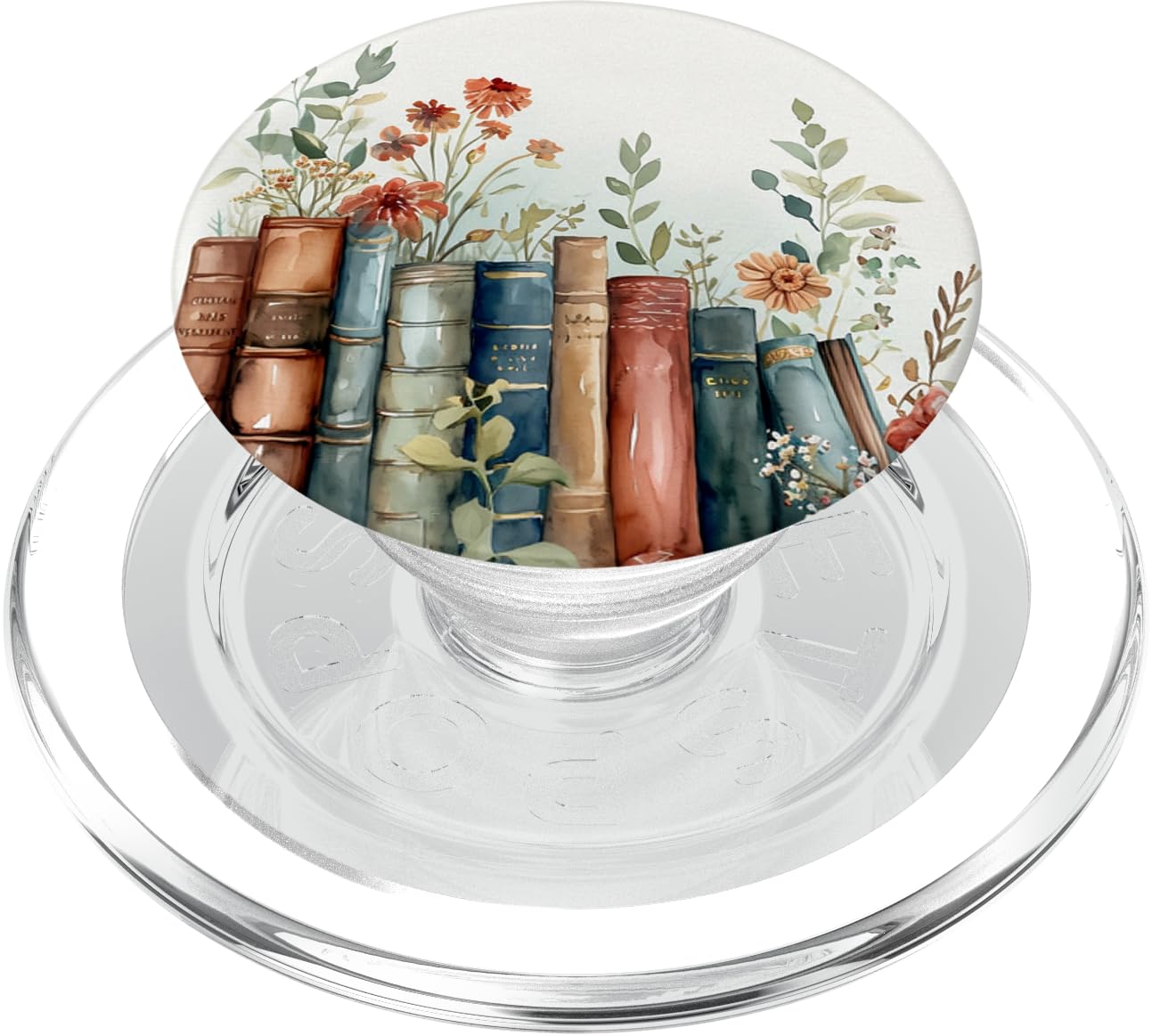 Book Lover Floral Book Theme Flower Girly Wildflower PopSockets PopGrip for MagSafe