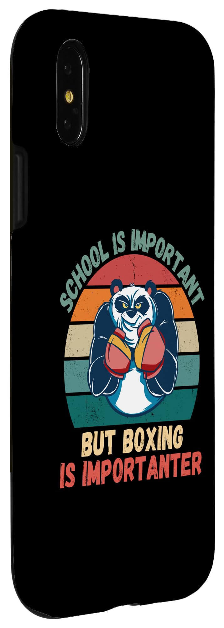 iPhone X/XS Retro Panda School Is Important Boxing Is Importanter Case - Image 3