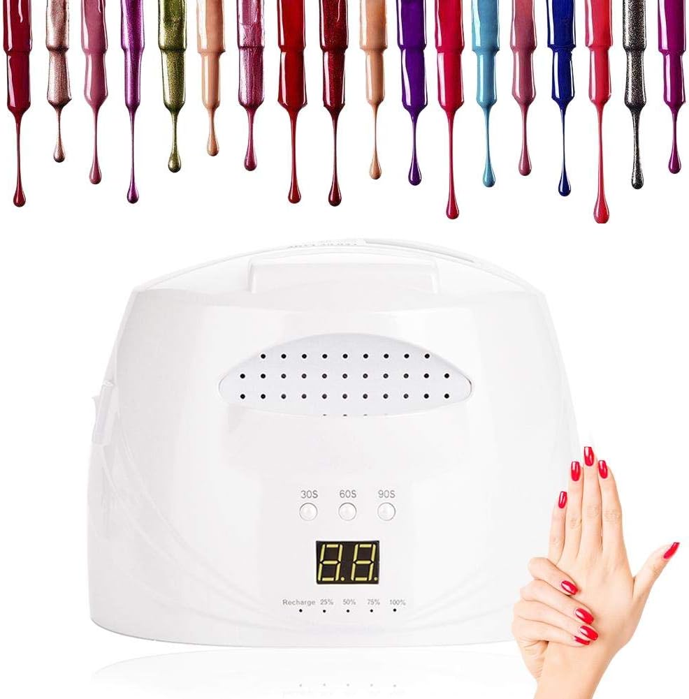 48W LED Nail Therapy lamp, 3-Speed Timing, Intelligent Sensing, Fast Curing of Nail Glue, high Efficiency and Energy Saving, The Best Choice for Professional Manicure and DIY.