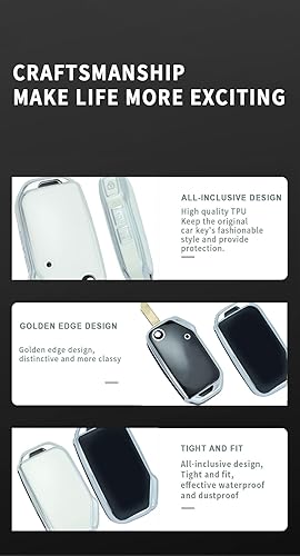 Miniatura 7 de ontto Funda para llavero con llavero compatible con control remoto plegable Kia Flip, protector de llave de TPU suave, funda para llave de