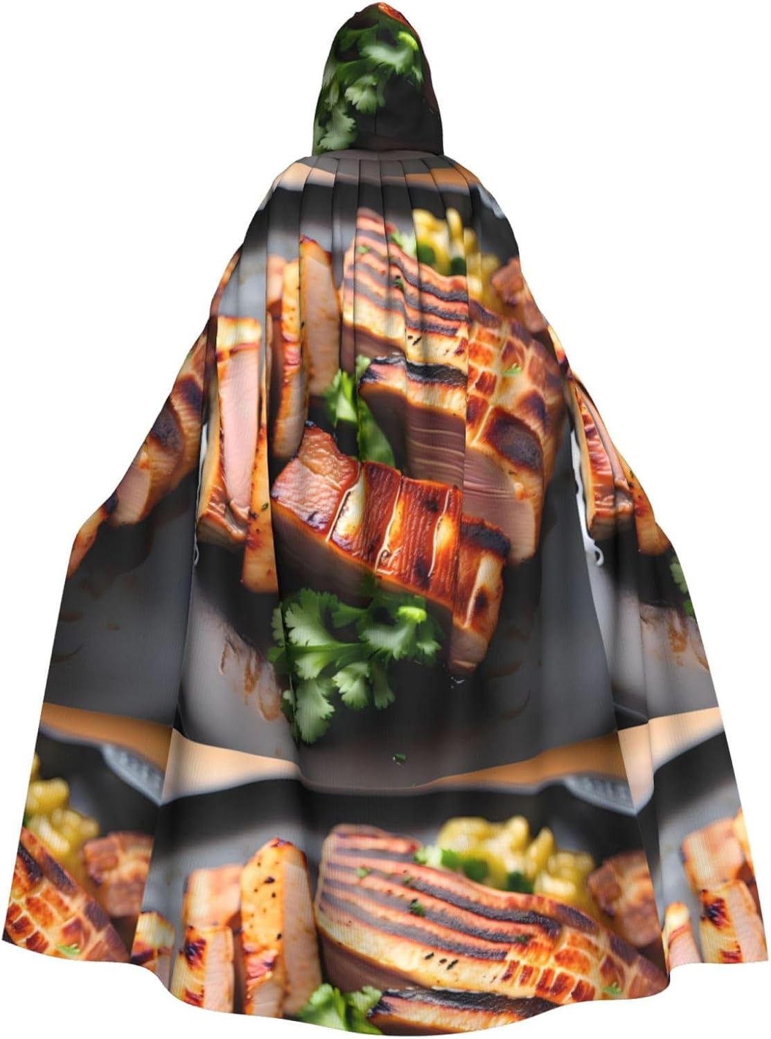 Golden Roast Men Women Halloween Role Play Party Decoration Hooded Poncho