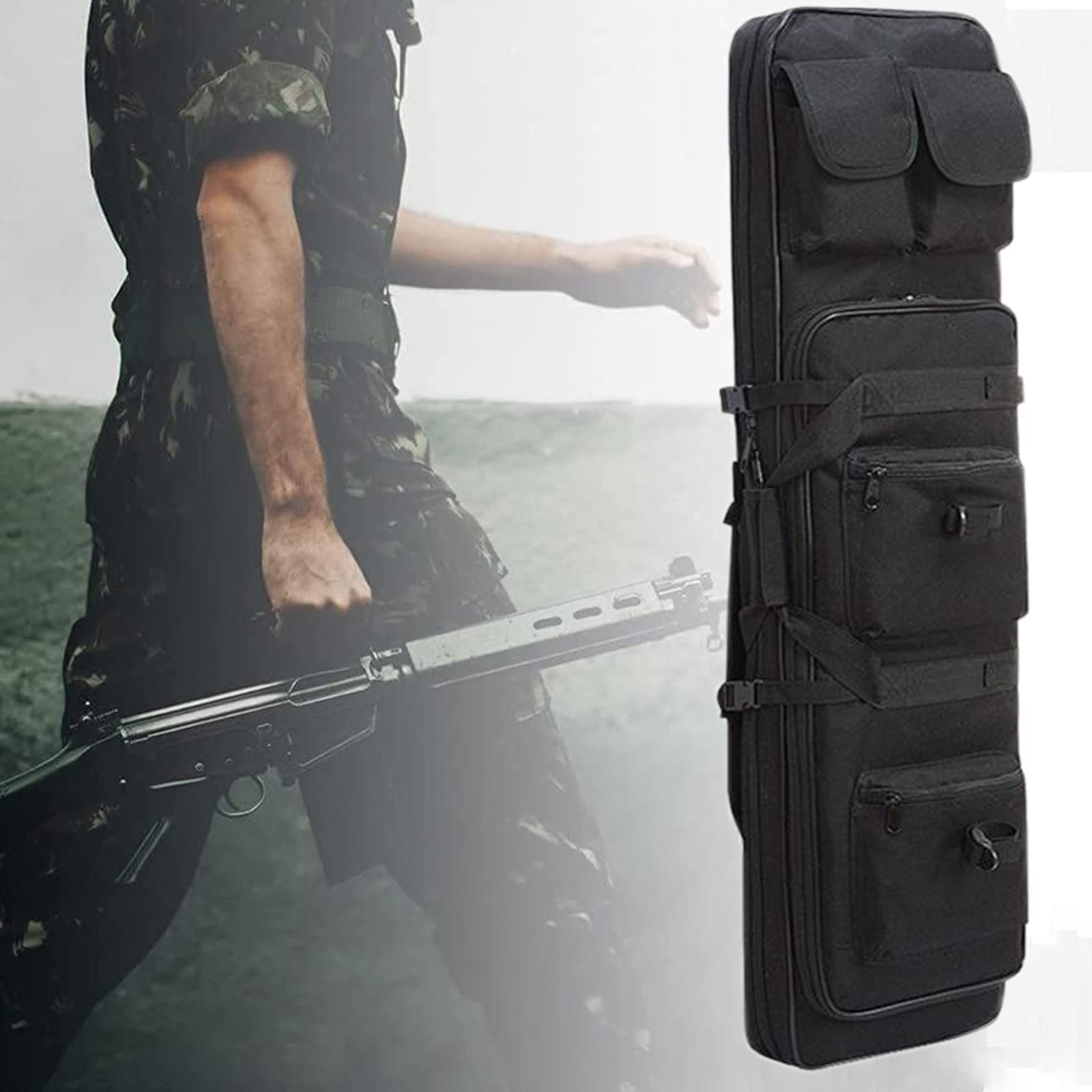 Funda para Rifles de Escopeta,85cm/100cm/120cm Funda Blanda para Pistolas Táctico,Airsoft Funda Escopeta Porta Caza,Bolsa Táctica para Fusil con Correa para el Hombro