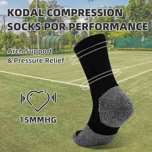 Kodal Copper Compression Socks for Men Women Moisture-Wicking Odor Control Athletic Socks with Arch Support Cushion3