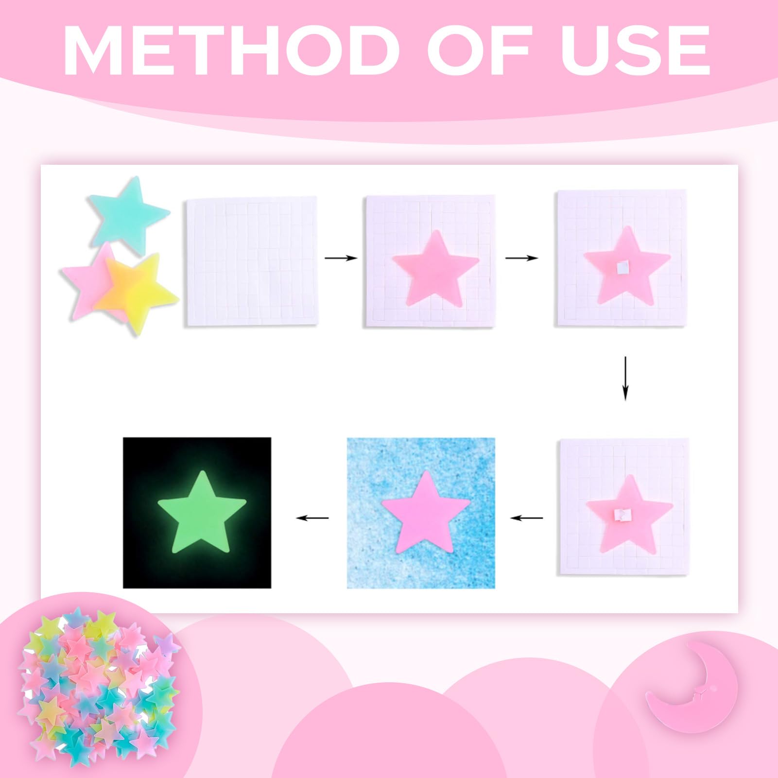 Domicubes 201PCS Glow in The Dark Stars - Image 4