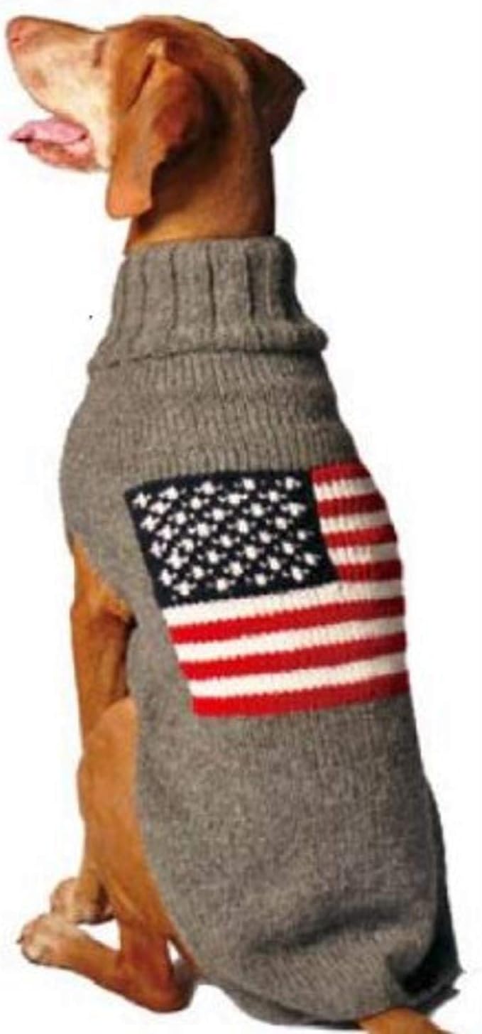 Chilly Dog American Flag Dog Sweater, X-Large