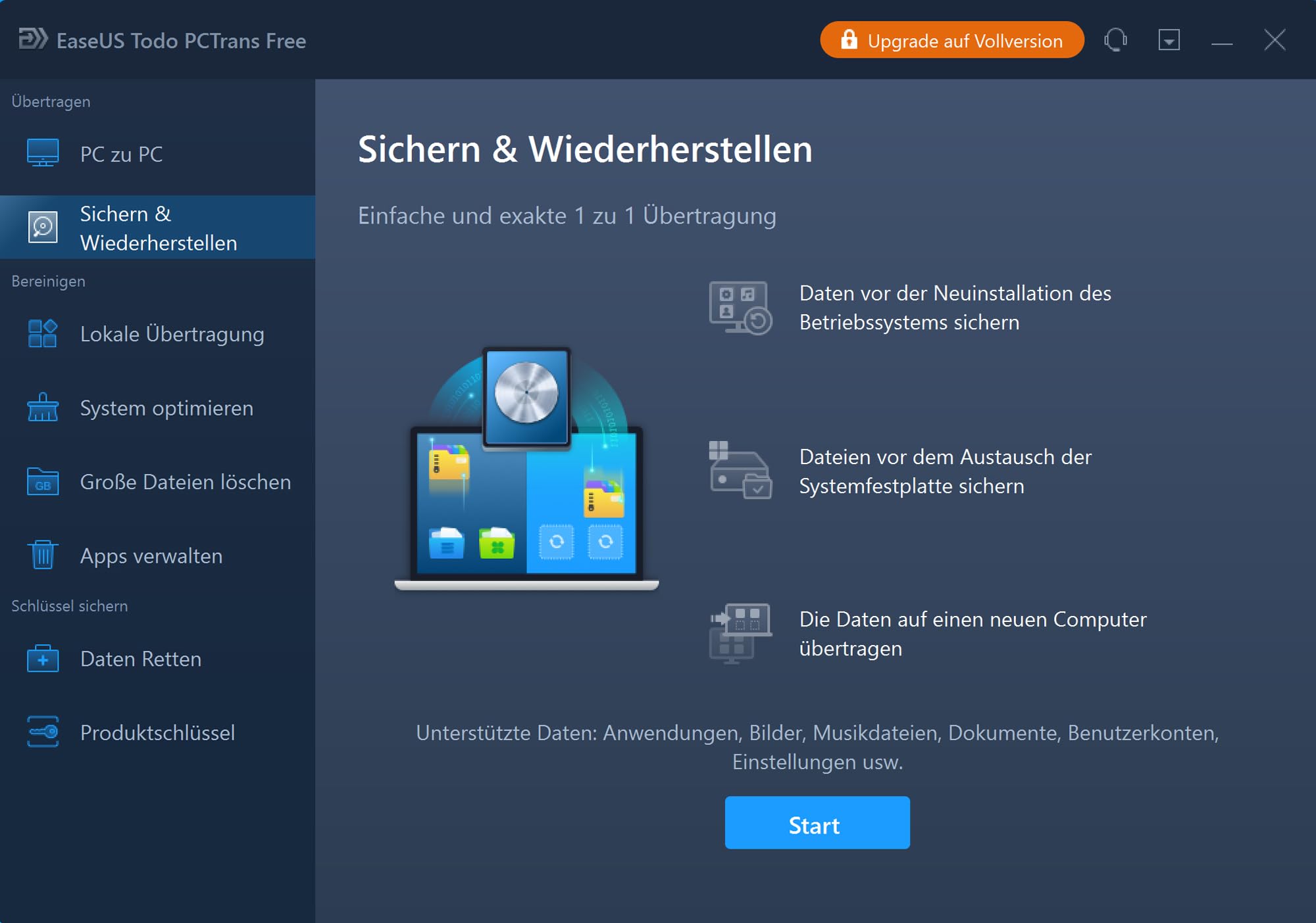 EaseUS Todo PCTrans 14 Professional - PC-Umzug leicht gemacht, Übertragung von Programmen, Dateien & Einstellungen, 2 PCs, für Win 11/10/8/7
