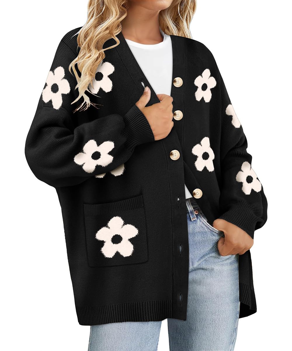 RITERA Womens Plus Size Cardigans Sweatershirts Coat Open Front Button Up Long Sleeeve Oversize Winter Outfit XL-5XL