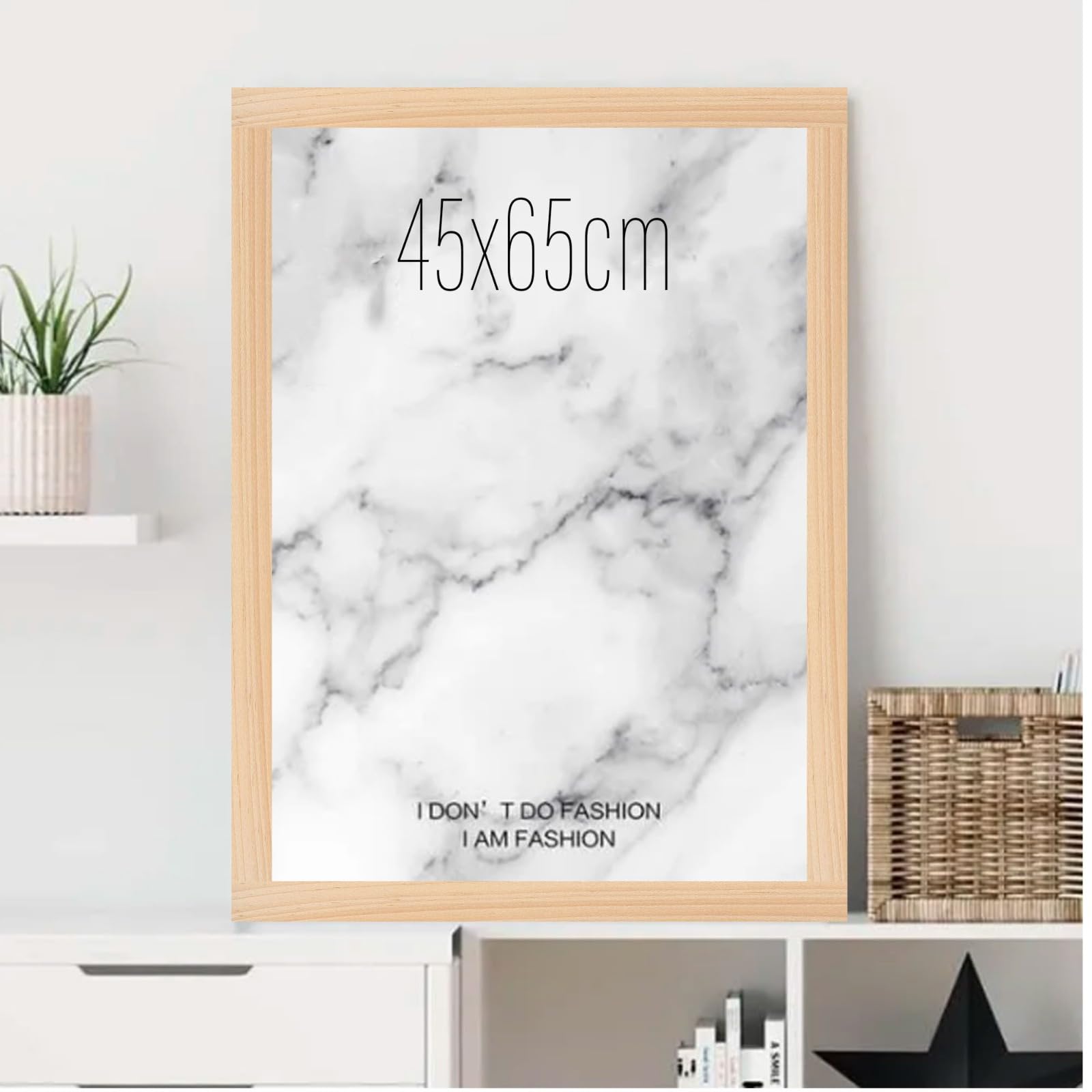 Thin 45x65cm Picture Frame with Hooks & Acrylic Glass Photos Pictures Frame for Home Decoration (Oak, 45x65cm)