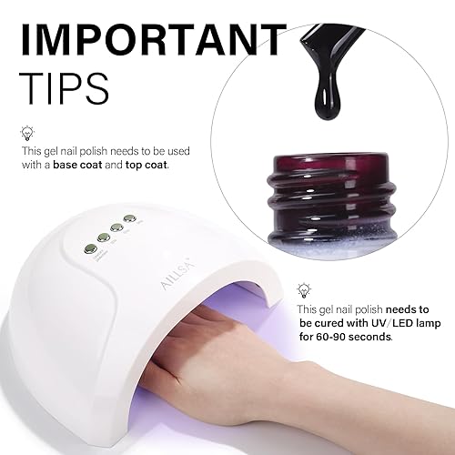 Vista 16 de AILLSA Esmalte de uñas de gel amarillo otoñal, esmalte de gel de hojas de otoño, esmalte de gel neutro translúcido nude de larga duración