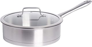 AGHH Klasyczne Patelnie Kuchni Garnek ze stali nierdzewnej bez powłoki Non Stick Smażenia Garnek Gospodarniczy Garnek Kuchnia Specjalny garnek Rondel (Color : Silver, Size : 26cm)
