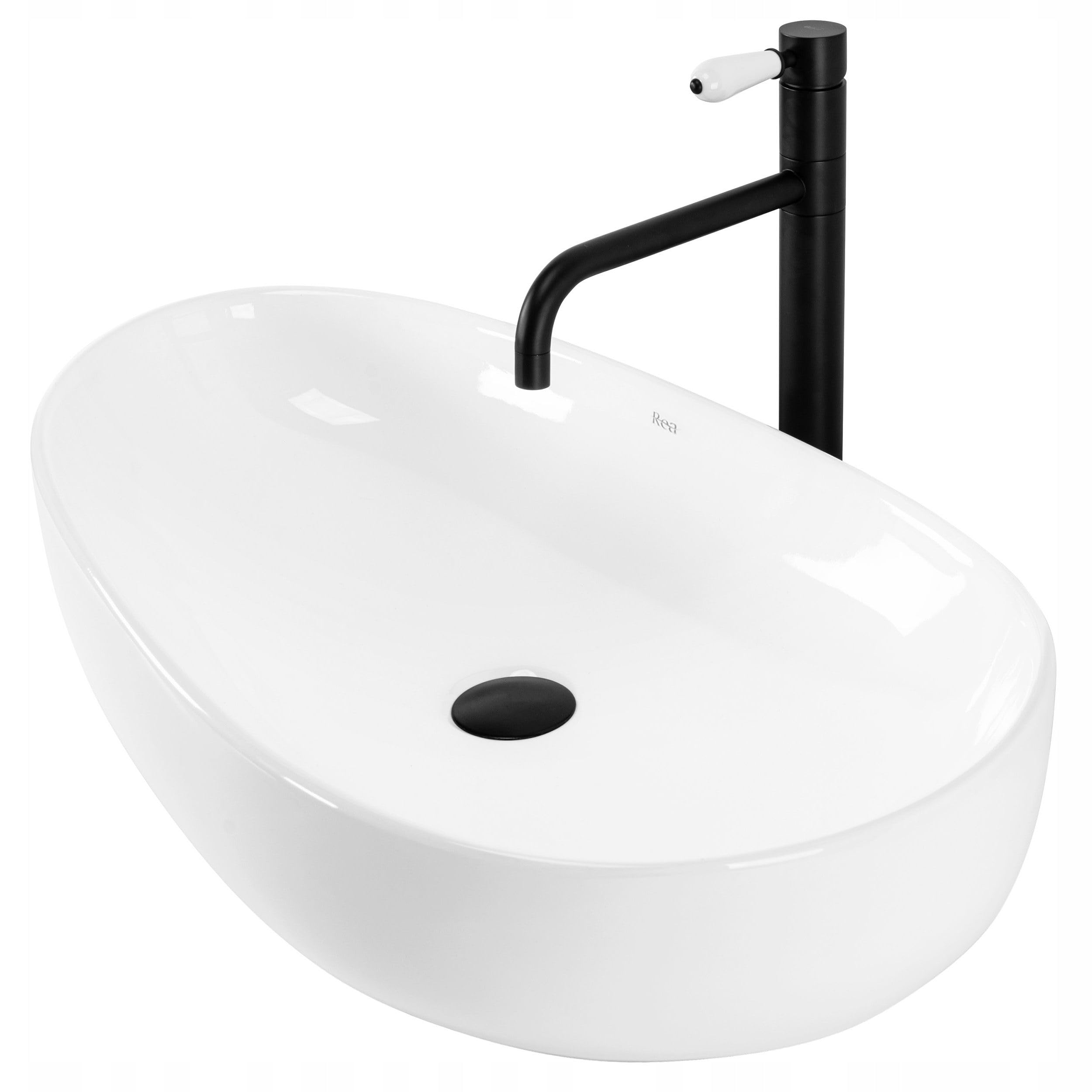 Lavabo Sobre Encimera Rea Sandra White 65X40X13Cm