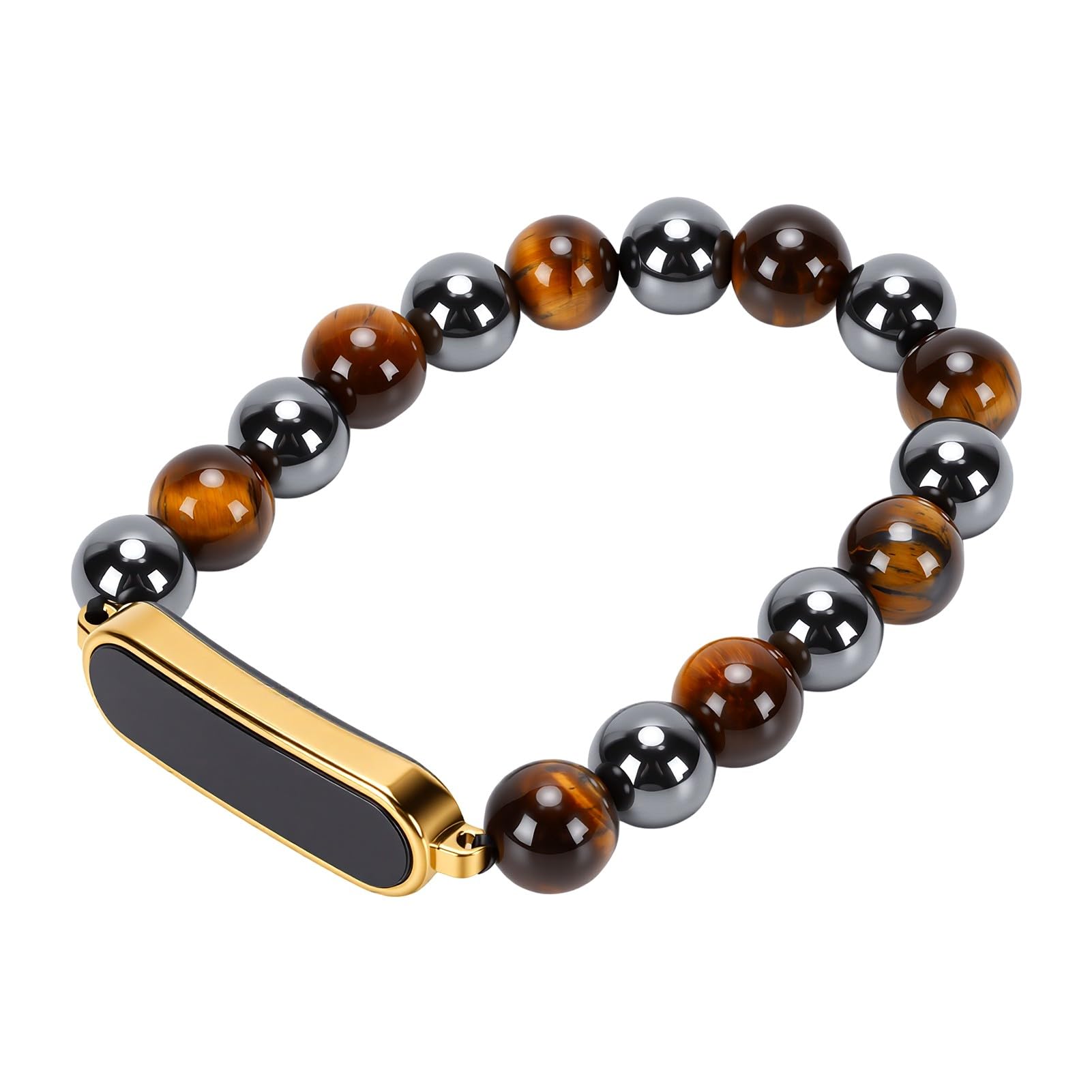 Dpofirs Reloj Inteligente para Mujeres Hombres Fitness (Oro Negro)