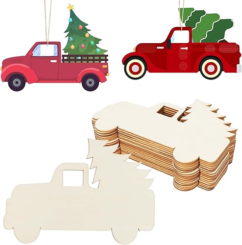 Miniatura 107 de Paquete de 50 rebanadas de madera pintables en blanco para colgar en forma de corazón natural para niños, manualidades, manualidades H-50 corazones