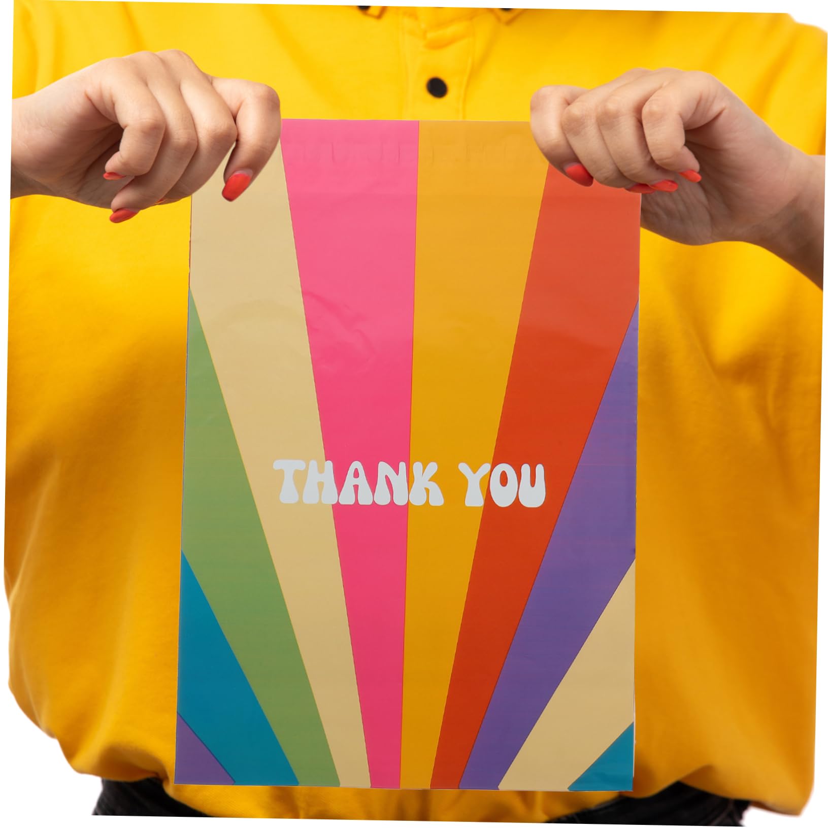 100 PE Versandtaschen Regenbogen Dankeschön Beutel