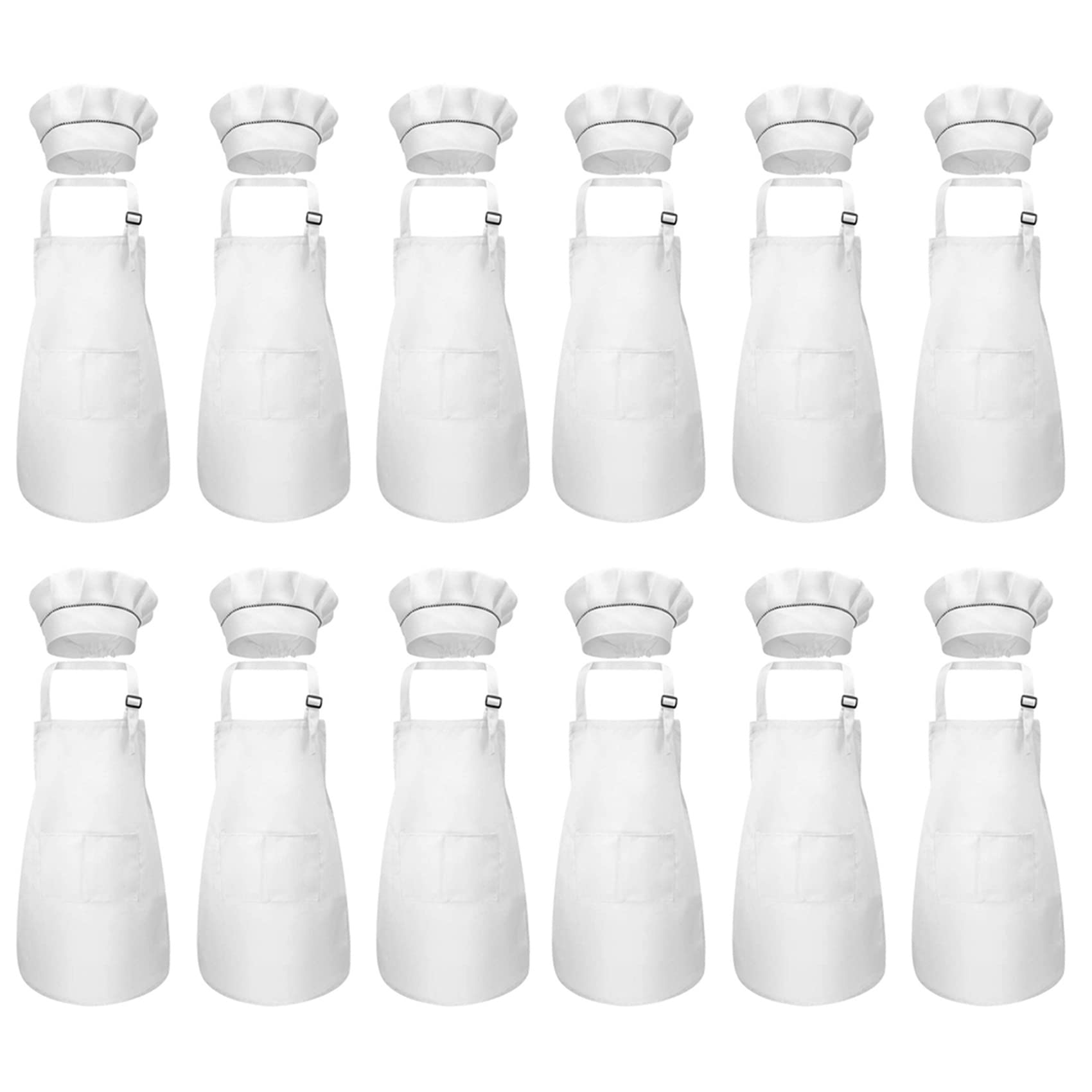 Ensemble de 24 tabliers et de farines de cuisine réglables pour enfants pour la cuisine et la peinture
