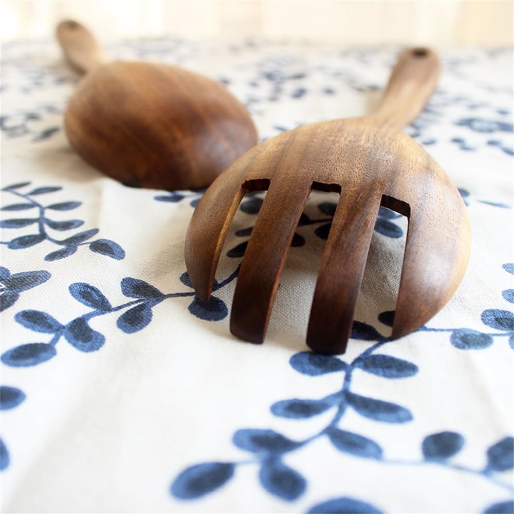 Cucchiaio Forchetta da Insalata Cucchiaio da Insalata in Legno con forchetta for mescolare per Mescolare Il Piatto di Pasta con Frutta