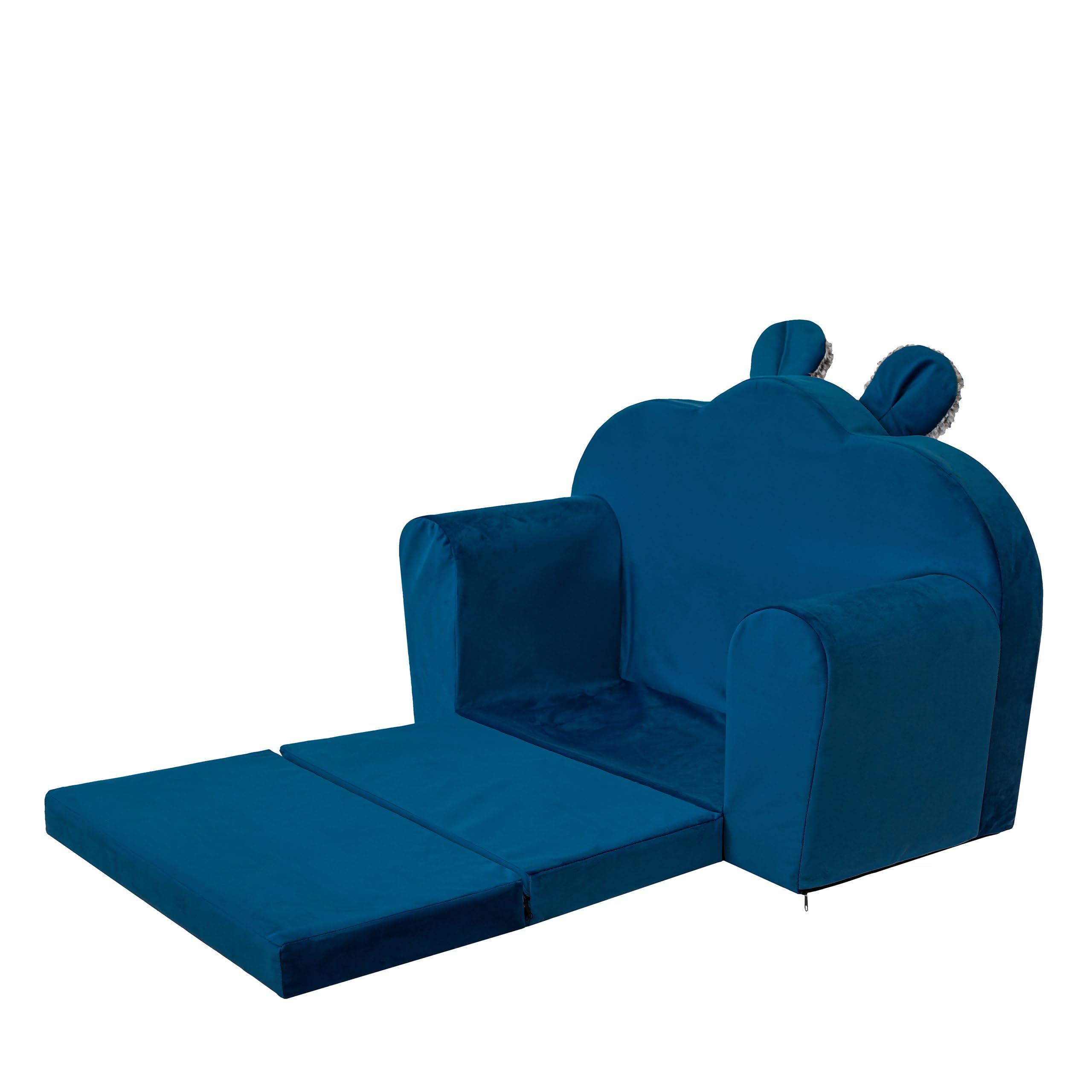 Divano letto per bambini, divano letto, divano, poltrona, divano, cameretta dei bambini, pieghevole, in gommapiuma, 71 x 35/91 x 48 cm, blu navy