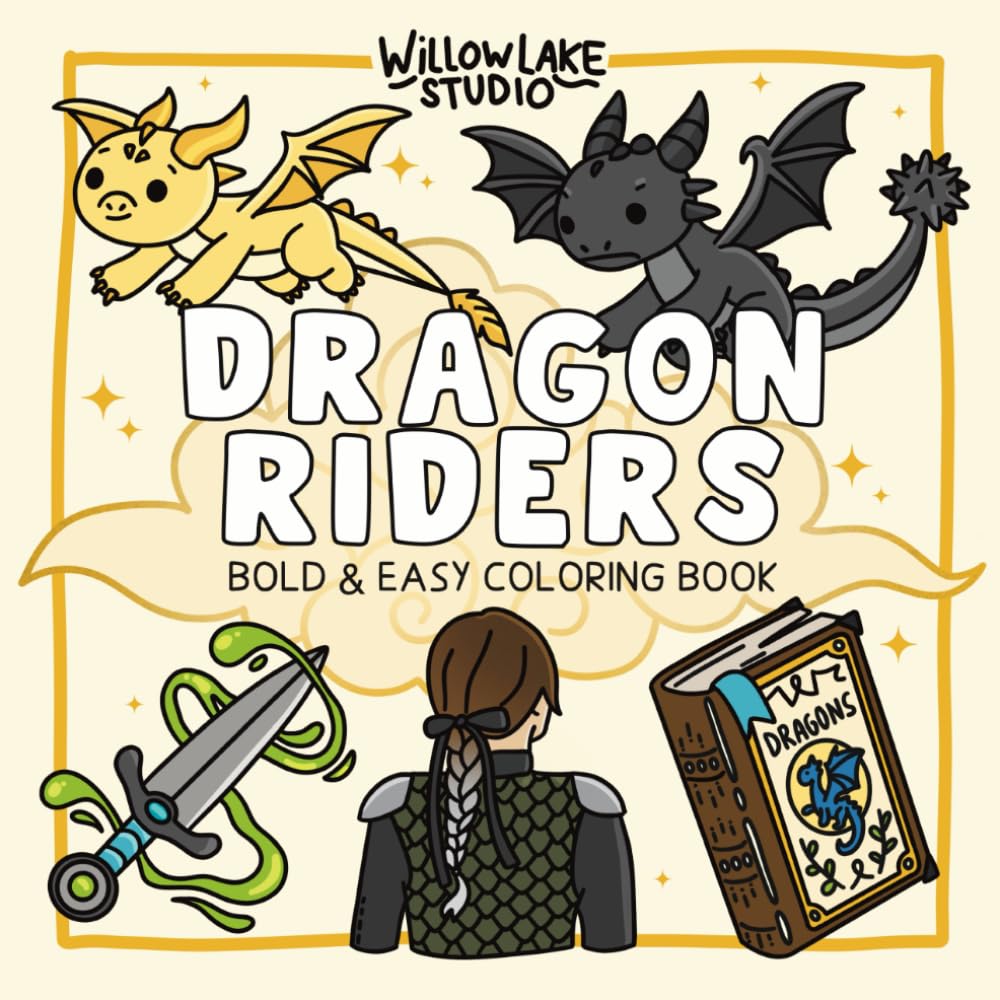 Dragon Riders: Bold & Easy Coloring Book