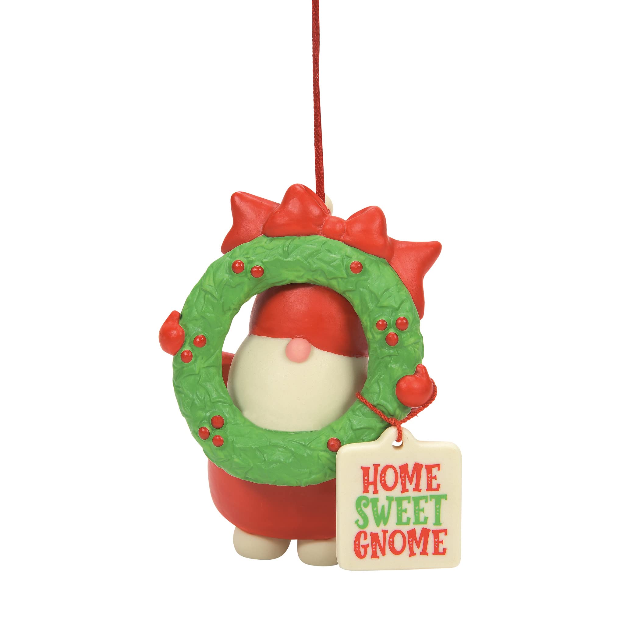 Department 56Snowpinions Home Sweet Gnome Wreath Hanging Ornament, 3.19 Inch, Multicolor