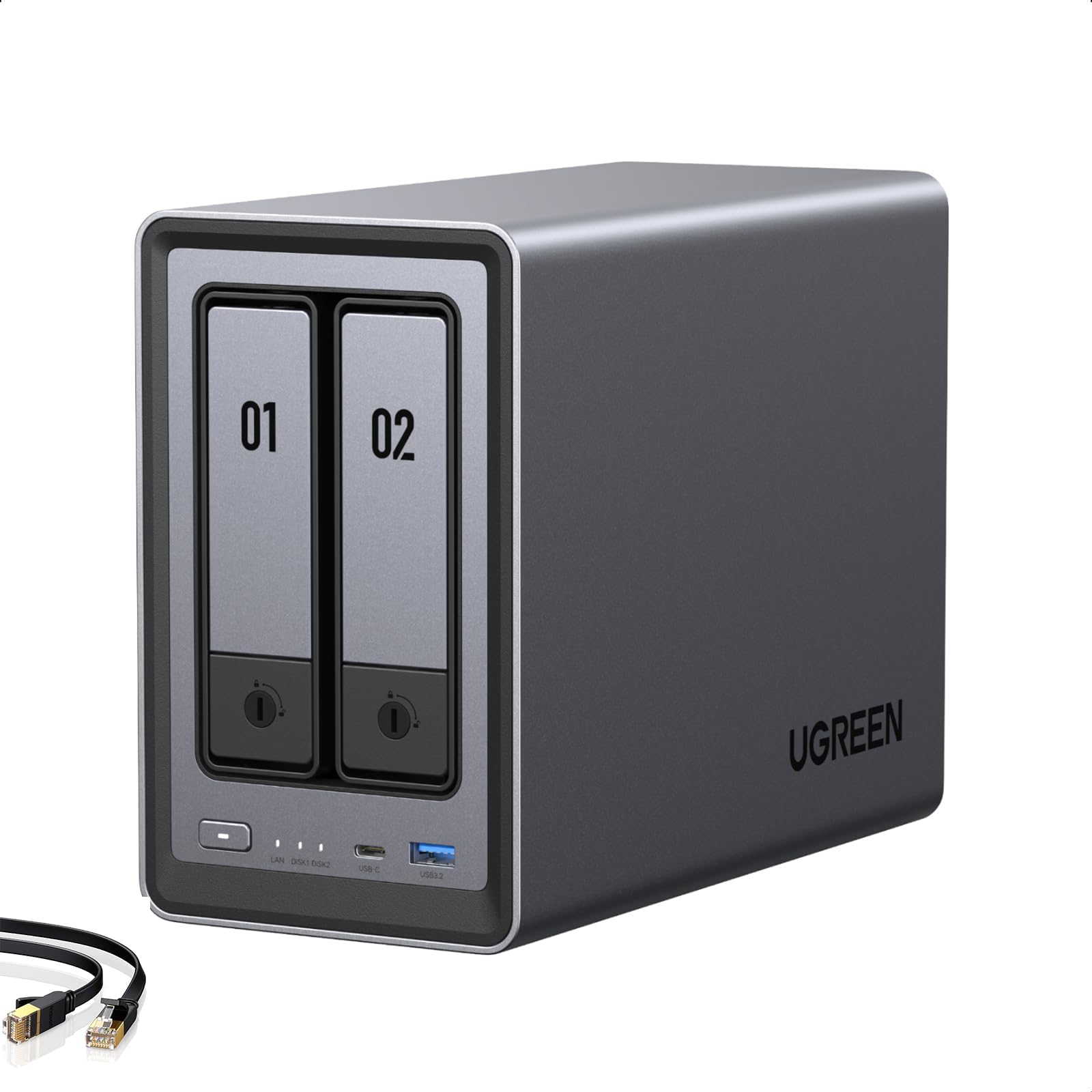 UGREEN NAS DXP2800 2ベイ 上級ホームユーザー、リモートワーカー、クリエイター向け