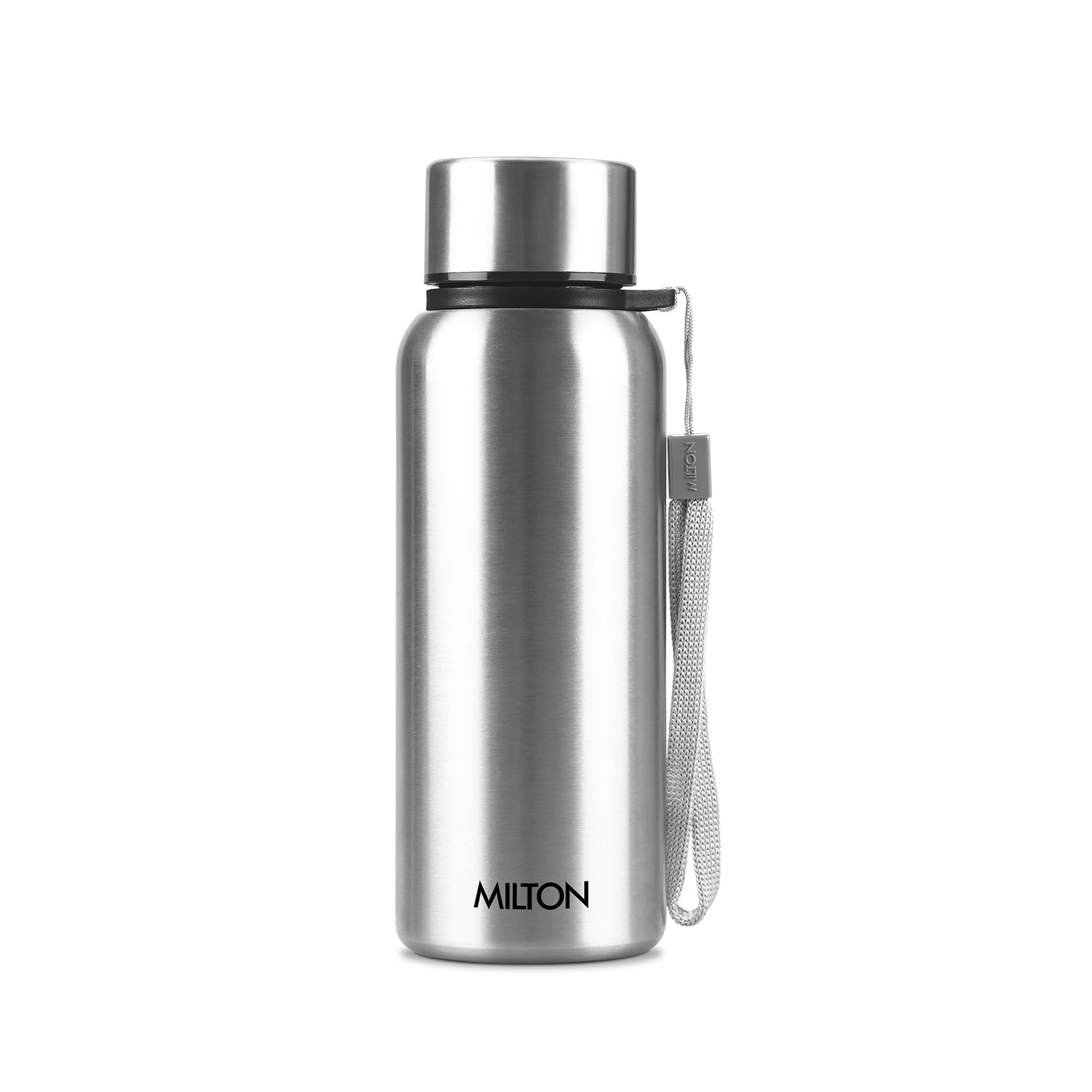 MILTON Brim 600 Stainless Steel Water Bottle 560 ml, Single Walled, ISI Certified I Leak Proof Lid, Rust Proof I For School, Office, Gym I Silver
