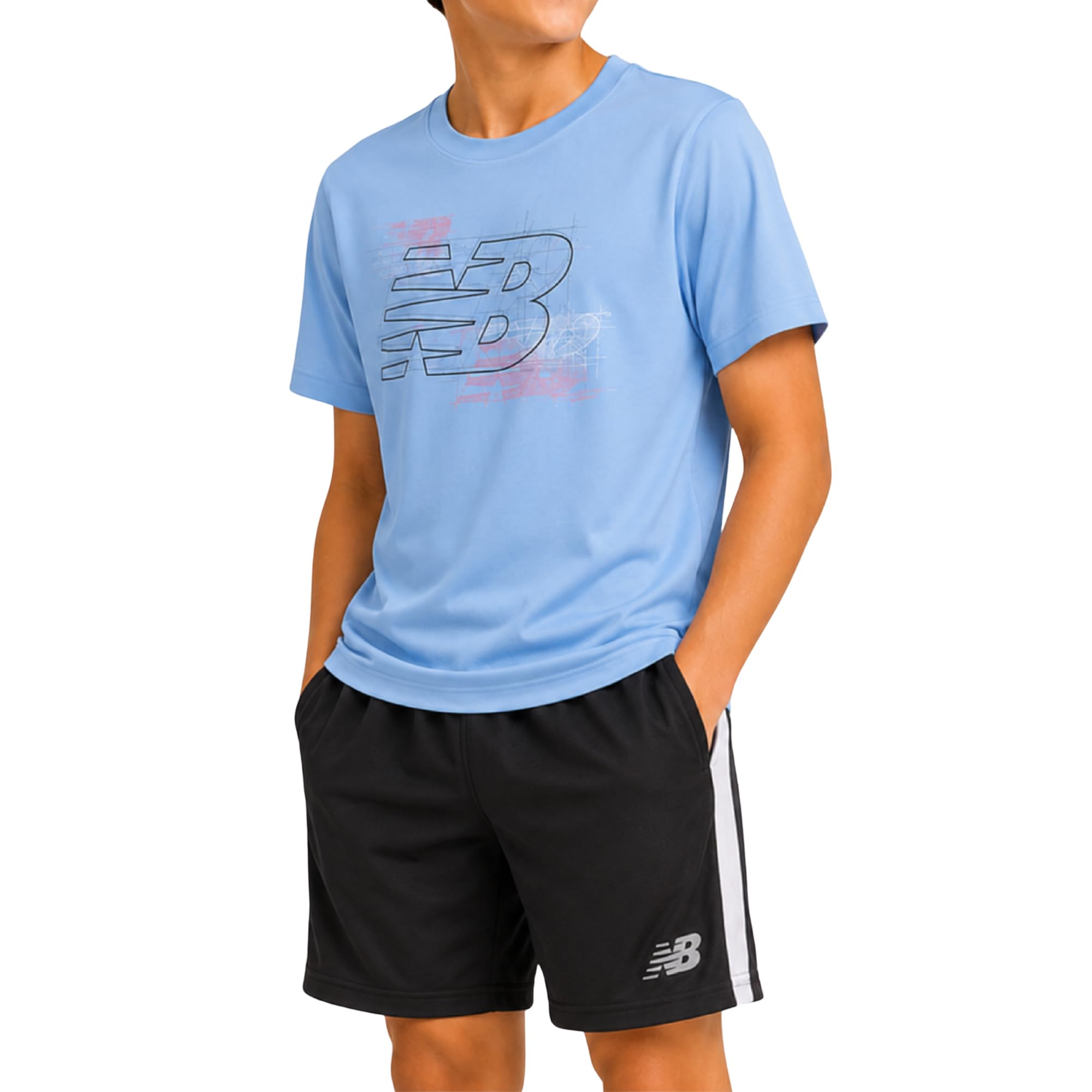 New Balance Boys 2 Piece Athletic Shirt &amp; Basketball Gym Shorts 8-12