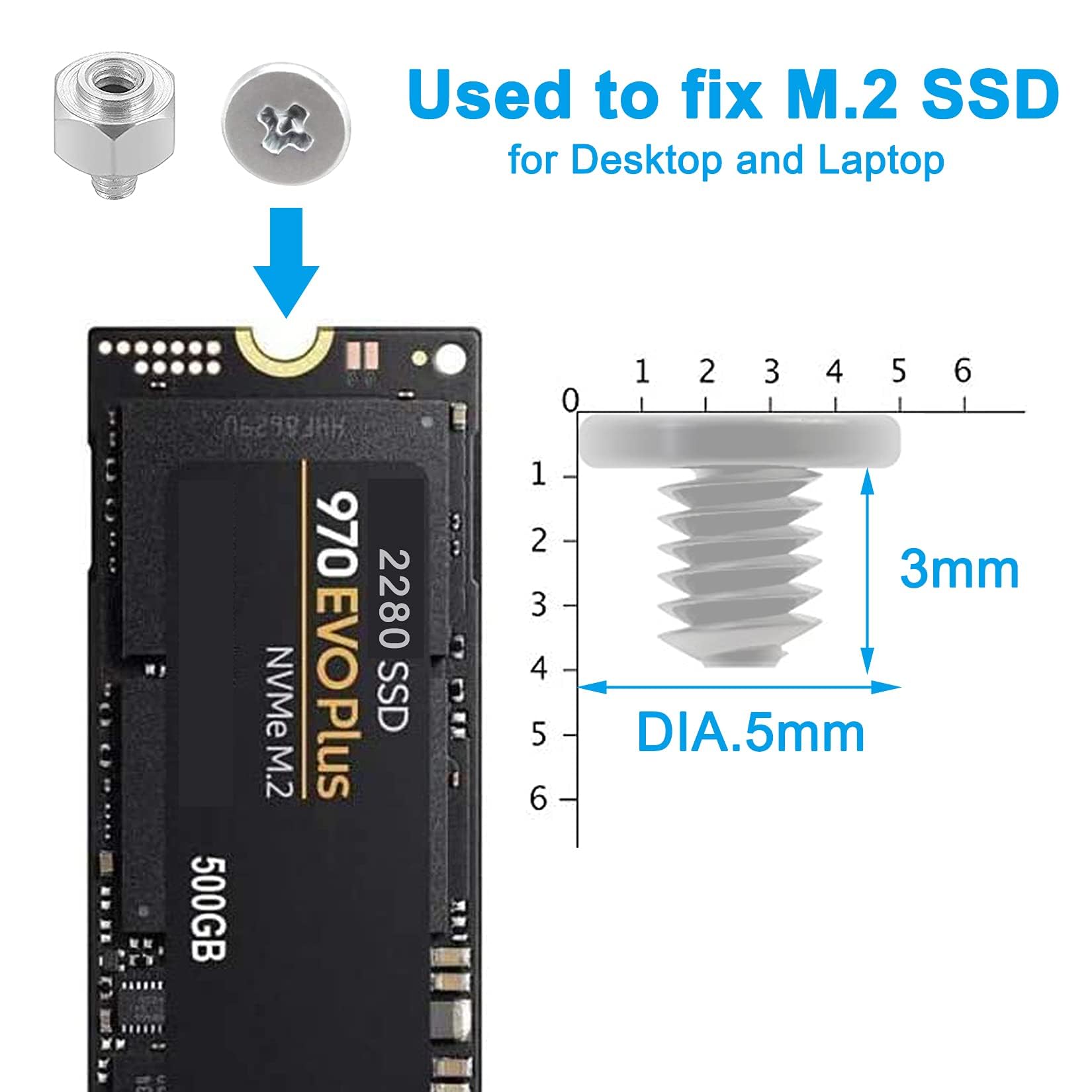Set di Viti M.2 SSD Nvme per Scheda Madre ASUS, Viti per Computer 8 pezzi
