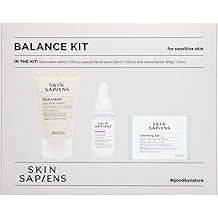 SKIN SAPIENS Kit de equilibrio para pieles sensibles, Ecocert Cosmos Natural, Cuidado de la piel vegetal y sin crueldad, Barra de limpieza sin jab&oacute;n, Crema nutritiva e hidratada, Suero facial Balance