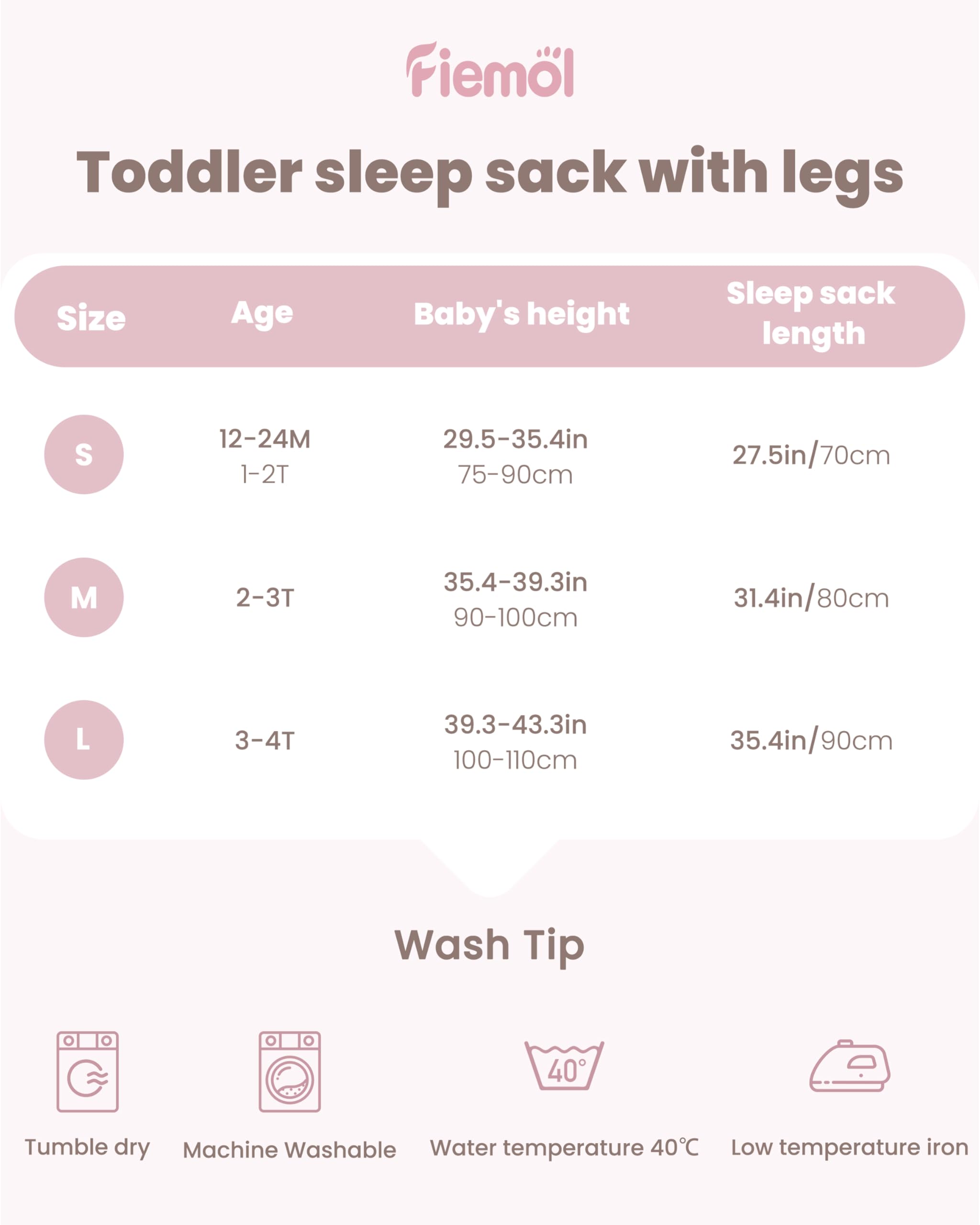Saco de Dormir con Piernas 6-18 Molis Saco de Dormir Bebe Verano Tog 0,5 100% Algodón Saquito de Dormir niño con pies Arcoíris rosa