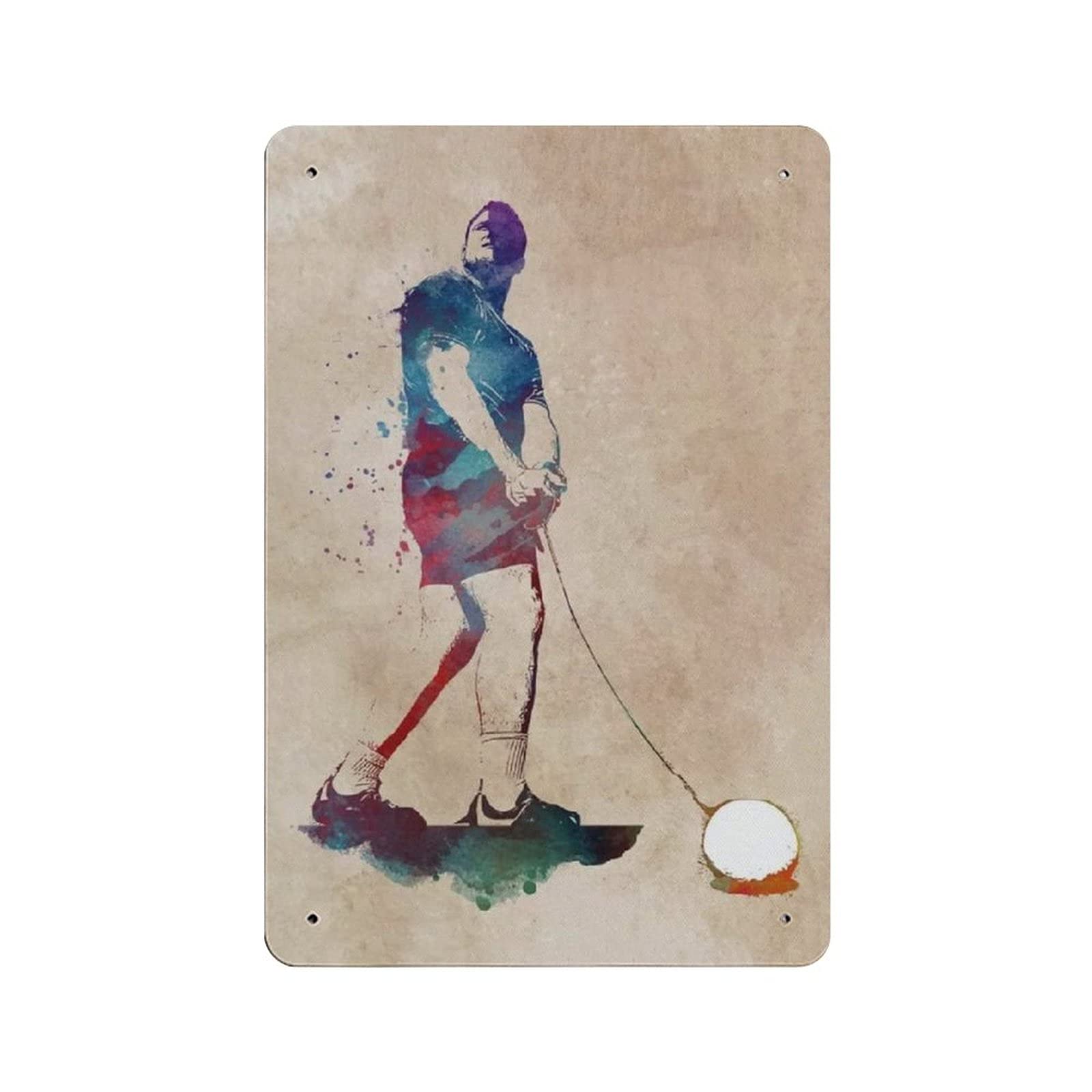 Metal Tin Sign Hammer Throw Watercolor Sports Vintage Tin Poster Metal Sign Wall Decoration Country Kitchen Home Garage Decor 12"x8"