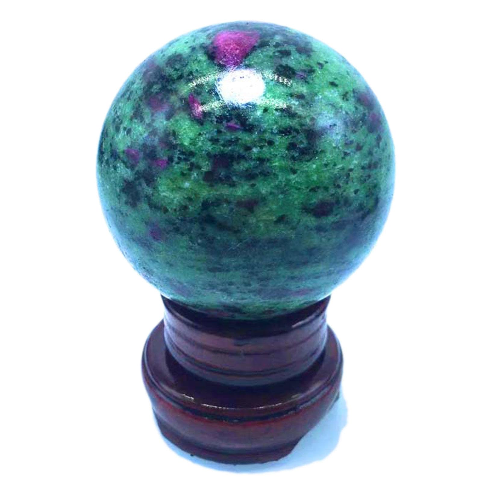 LTRAJUYNH Red and Green Spheres, Ruby ??Rough Stones, Polished Crystal Crafts, Home Office red and Ornaments,60mm