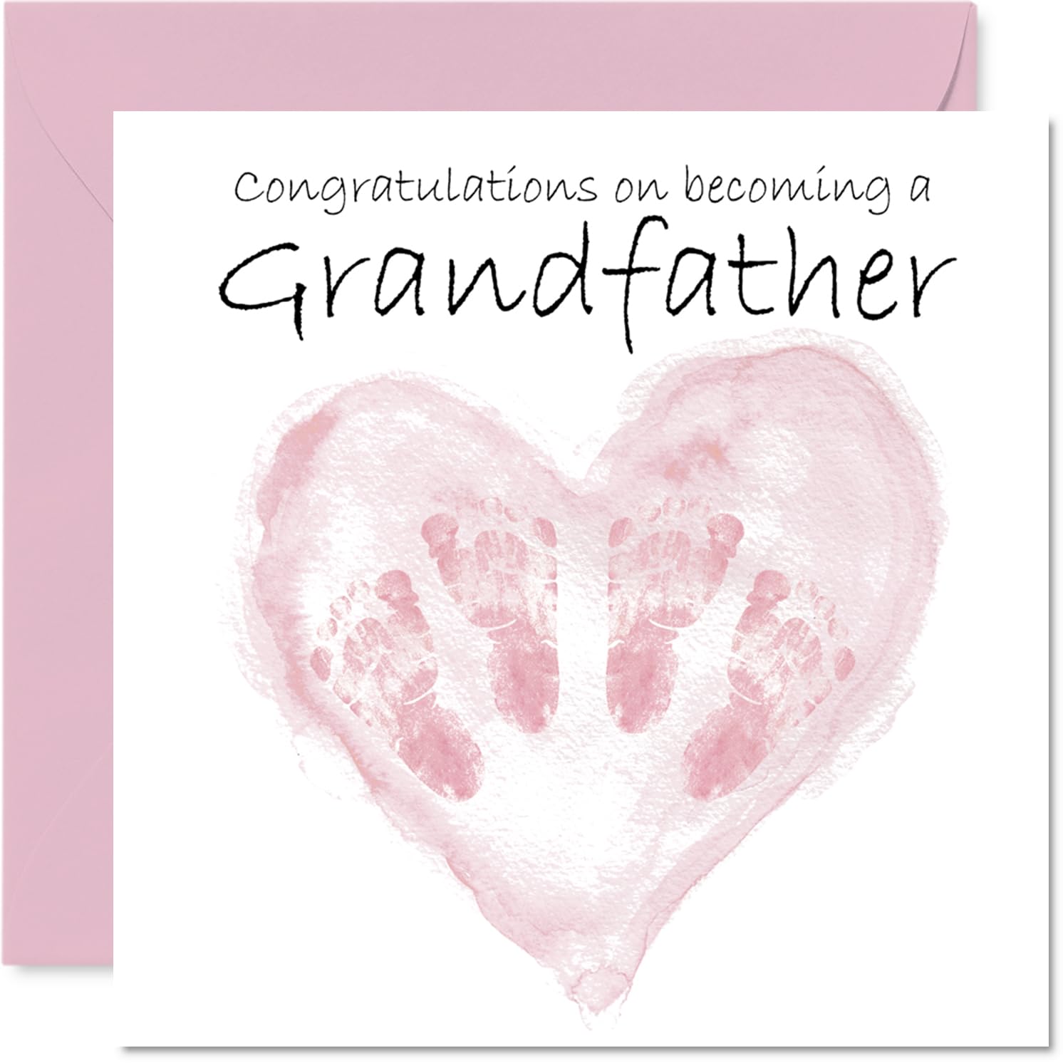 New Baby Girl Card for Grandfather - Twins Congrats Becoming - Well Done Congratulations Card for New Grandfather, 145mm Welcome To The World Greeting Cards