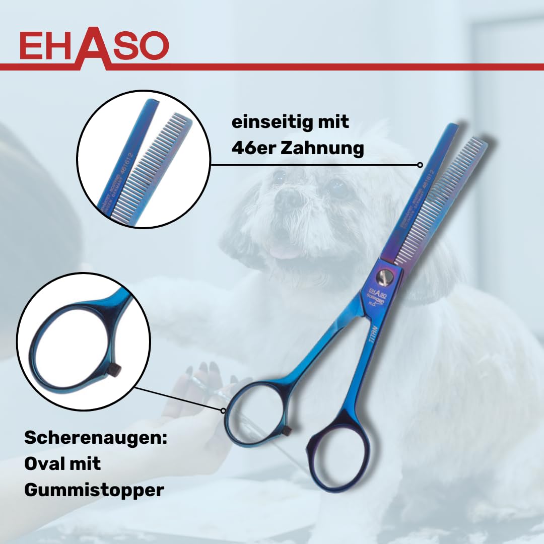 EHASO einseitige Titan Modellierschere, 16,5cm, 46er Zahnung