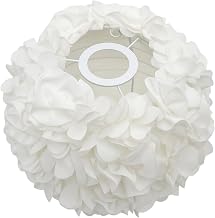 Homyl Abat-Jour Rond Décoratif élégant en Forme de Fleur, en Fer, Idéal pour La Salle à Manger, La Chambre, Le Salon, Un Café, Un Restaurant Ou Un Bureau, Blanc