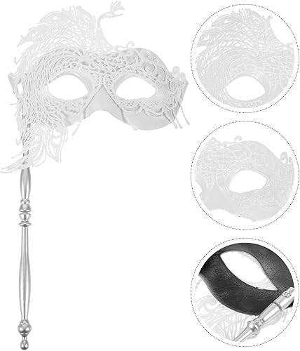 Miniatura 4 de SOIMISS Máscara de mano de encaje para fiesta, corona, máscara para baile de máscaras, máscara veneciana de mascarada, trajes de juego de rol,