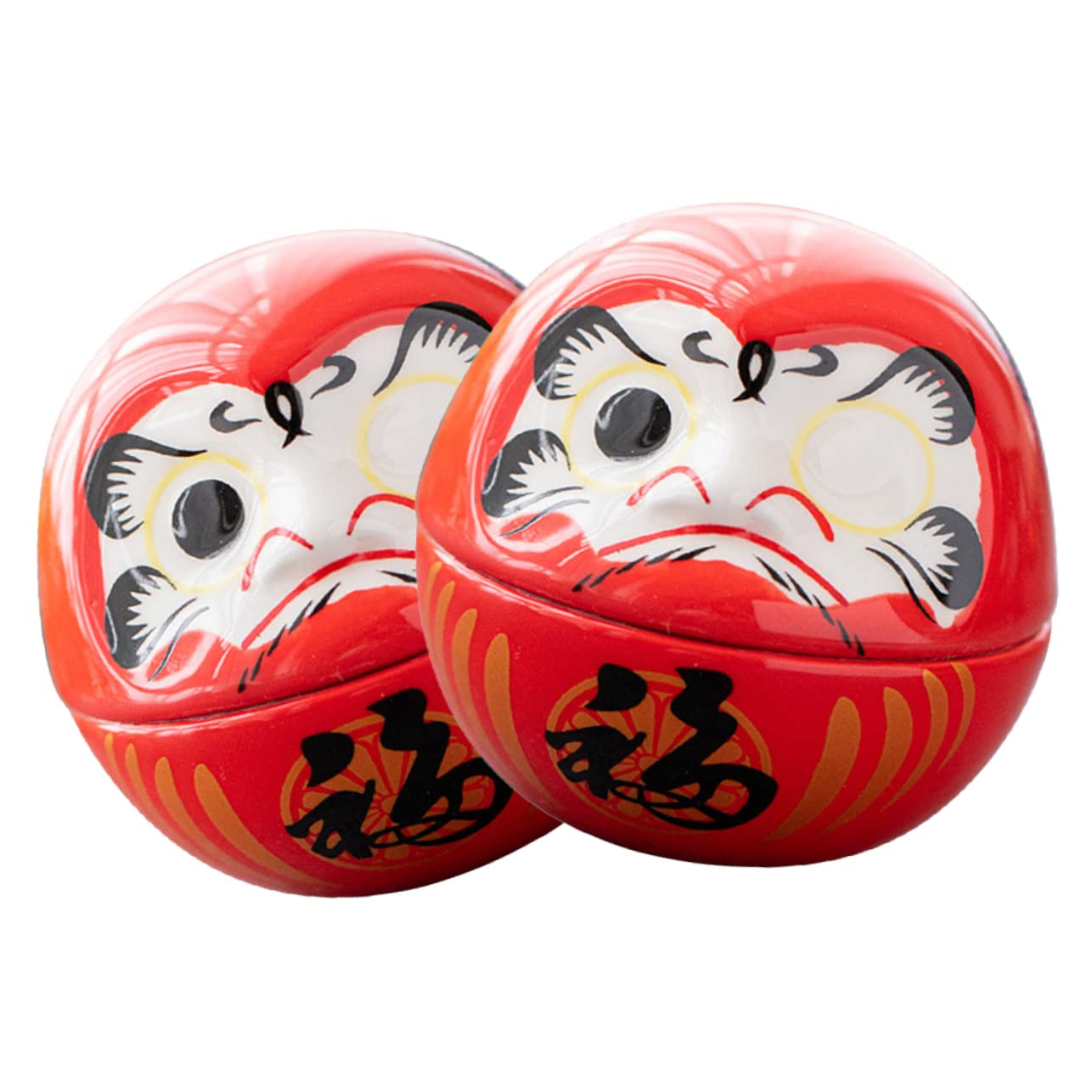 TOPBATHY 4 Piezas de Darma decoración Japonesa estatuilla Japonesa de decoración Oficina decoración Dormitorio Suerte tambaleándose decoración de Gatos cerámica Rojo