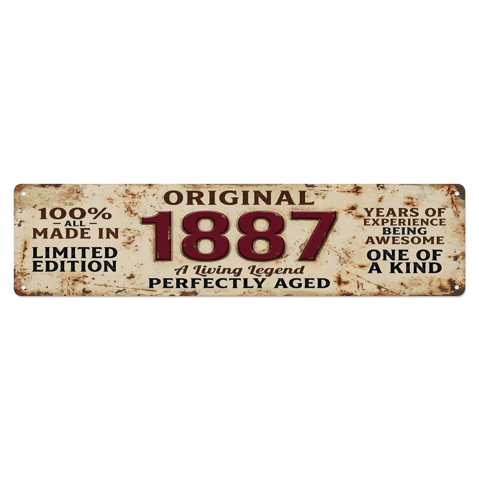 Original 1887 Limited Edition Perfectly Aged Live Legend Metal Tin Sign