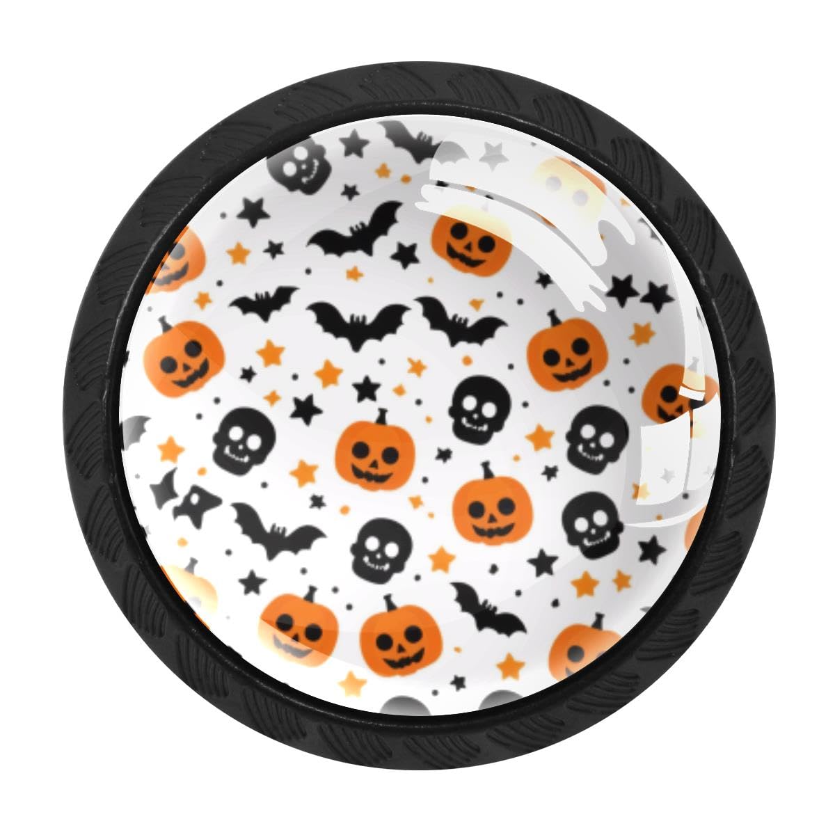 4 PCS Cabinet Knobs, Halloween Pumpkin Bat Drawer Knobs Dresser Handles
