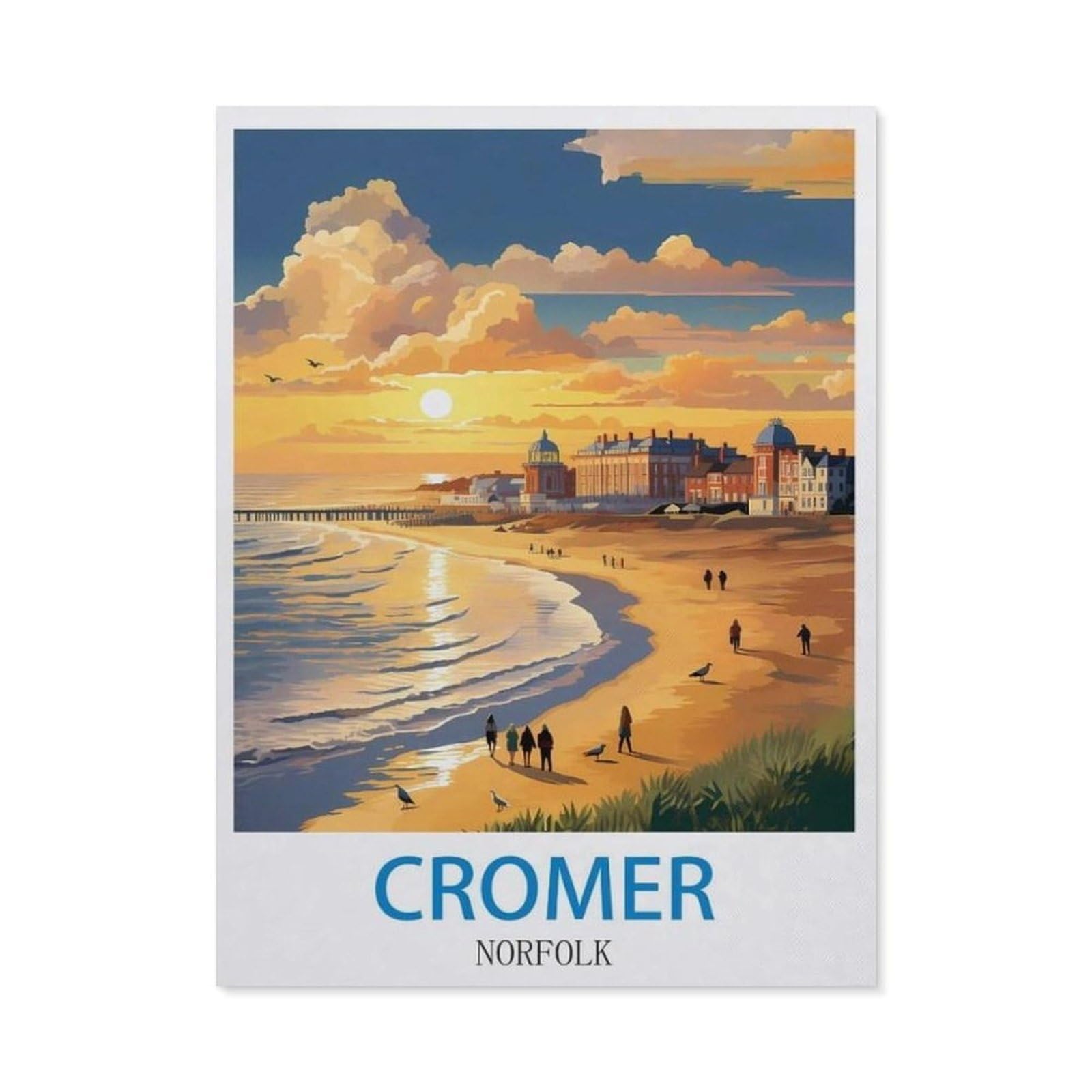 BEAYODKP 5D Diamond Painting Set ，Cromer Norfolk（50 x 60 cm）