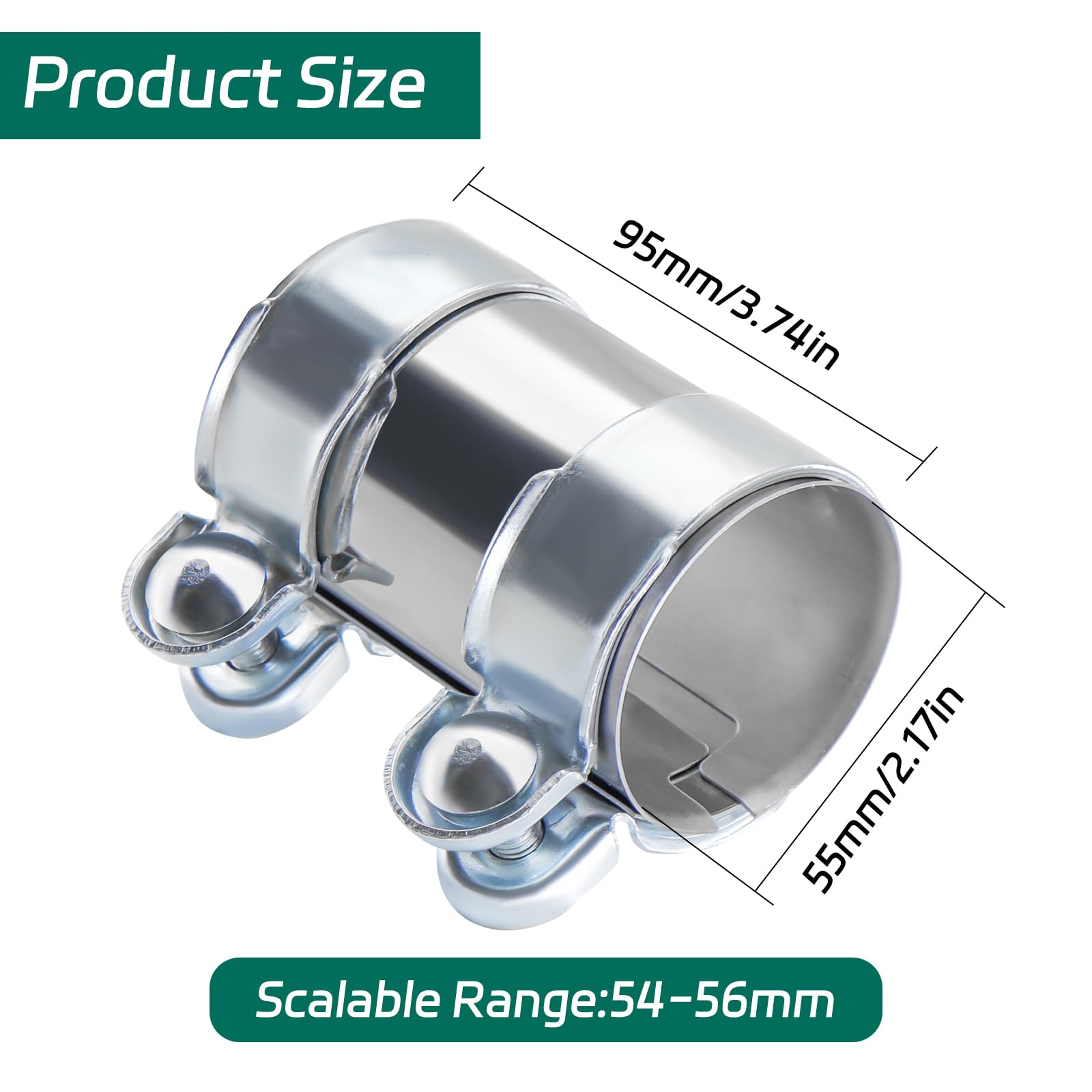 Doppia Fascetta Universale Connettori Tubi Doppia Fascetta Per Impianto Scarico Universale – Adatti A Diametri Da 36mm A 70mm Riduttori Scarico Universali 36-70mm - 5