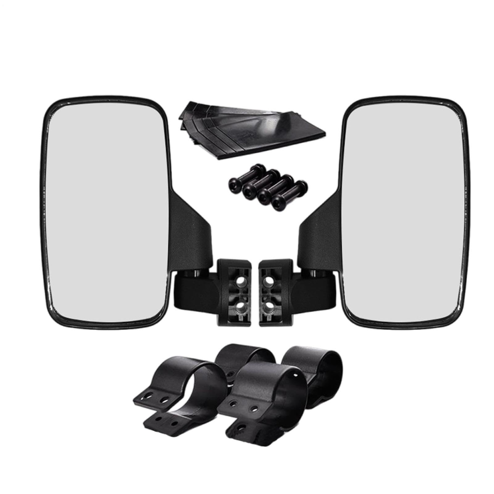 Specchio laterale UTV, Specchio laterale ATV - Specchio retrovisore fuoristrada 2X con gabbia per roll bar da 1,75 pollici e 2 pollici - Kit specchietto laterale destro e sinistro regolabile