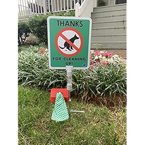 No Poop Dog Signs Poop Bag Dispenser | Stop Dogs from Pooping On Your Lawn | Sign Reads: Thanks For Cleaning Up | Protect Property | No Poo | No Pooper Scooper | (Thanks For Cleaning Up) No Poop Dog Signs Poop Bag Dispenser | Stop Dogs from Pooping On Your Lawn | Sign Reads: Thanks For Cleaning Up | Protect Property | No Poo | No Pooper Scooper | (Thanks For Cleaning Up)